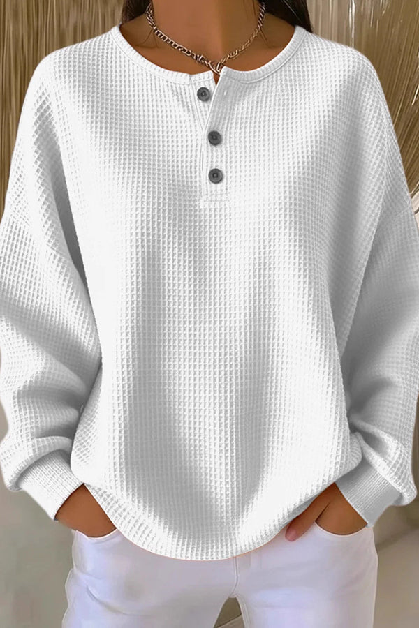 Cecily | Waffle Knit Henley