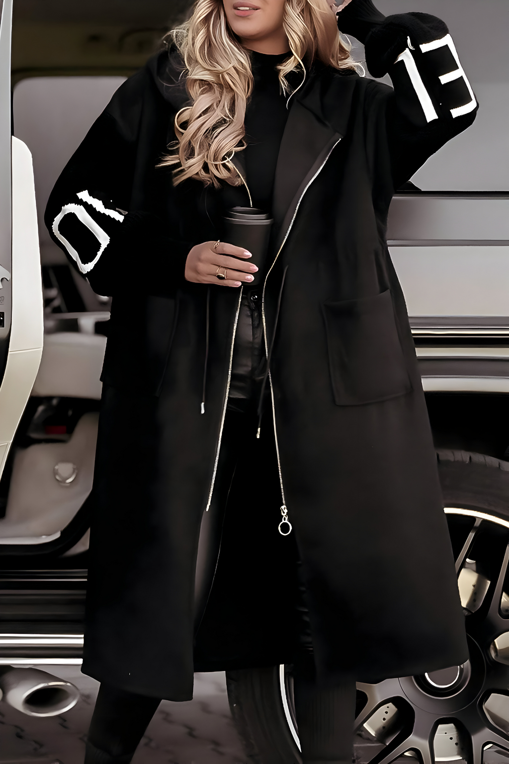 MARISELLE™ | Knitted Sleeve Hooded Jacket