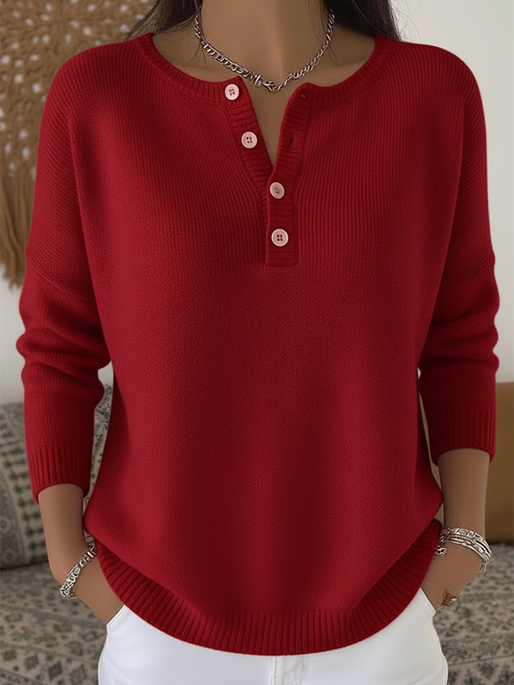 Sara | Button Henley Sweater