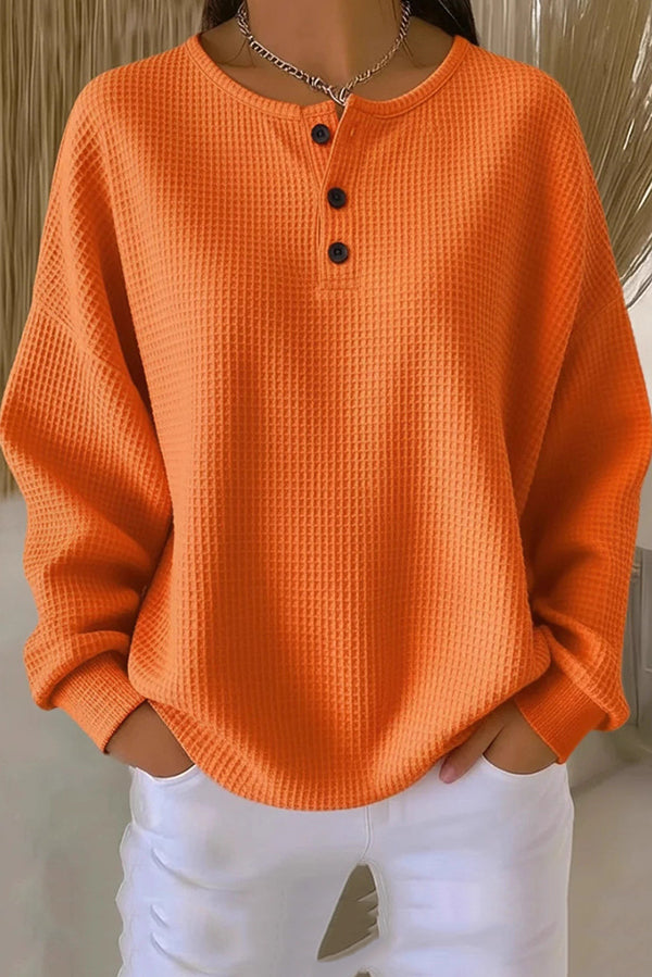 Cecily | Waffle Knit Henley