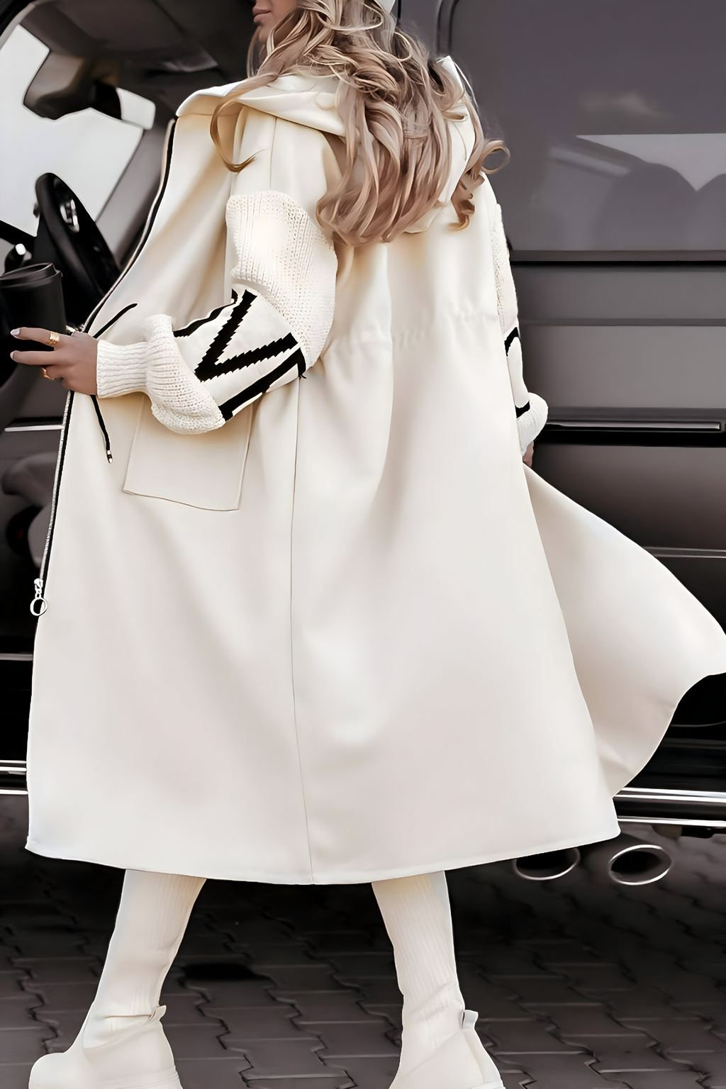 MARISELLE™ | Knitted Sleeve Hooded Jacket
