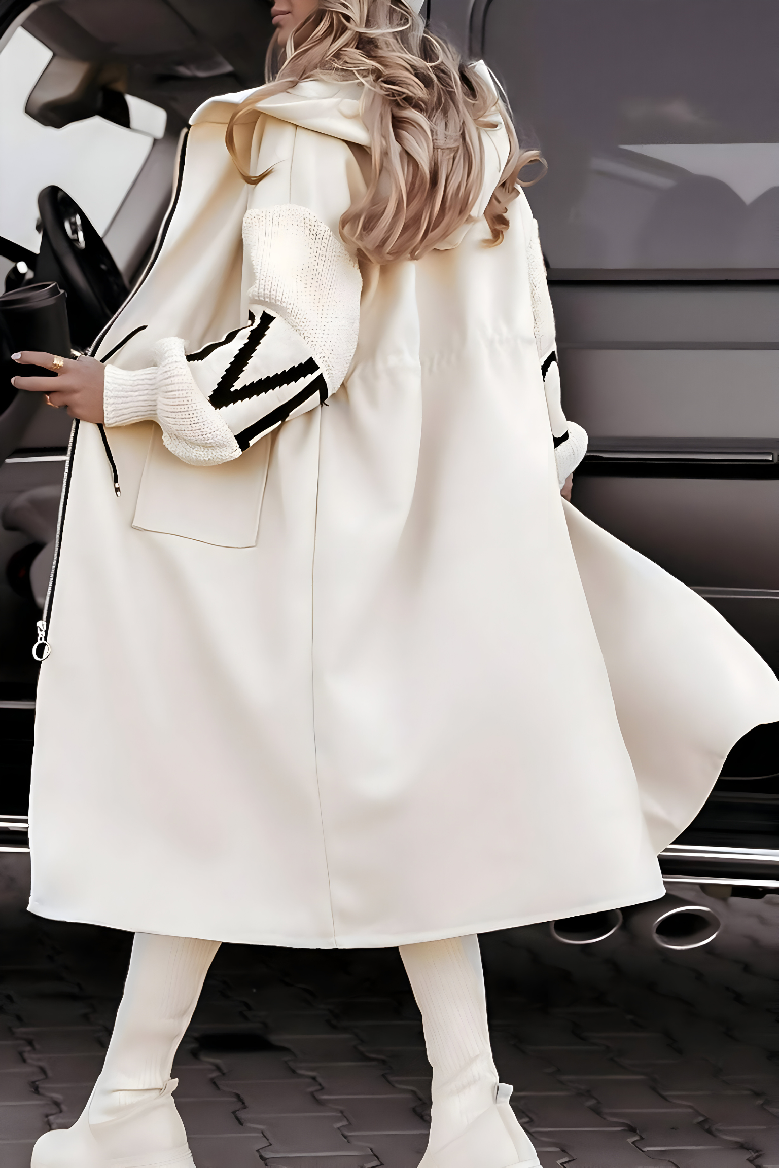 MARISELLE™ | Knitted Sleeve Hooded Jacket