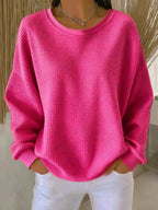 Elora | Pink Textured Sweater