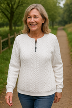 Nestelle | Cable Zip Knit - Comfort, Class and Confidence.