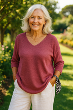Anwen | Soft Drape V-Neck Knit - Effortlessly elegant