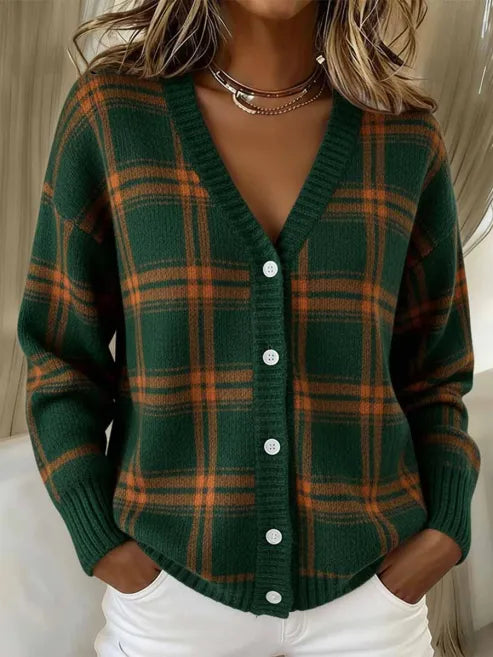 Isabelle | Elegant Plaid Cardigan
