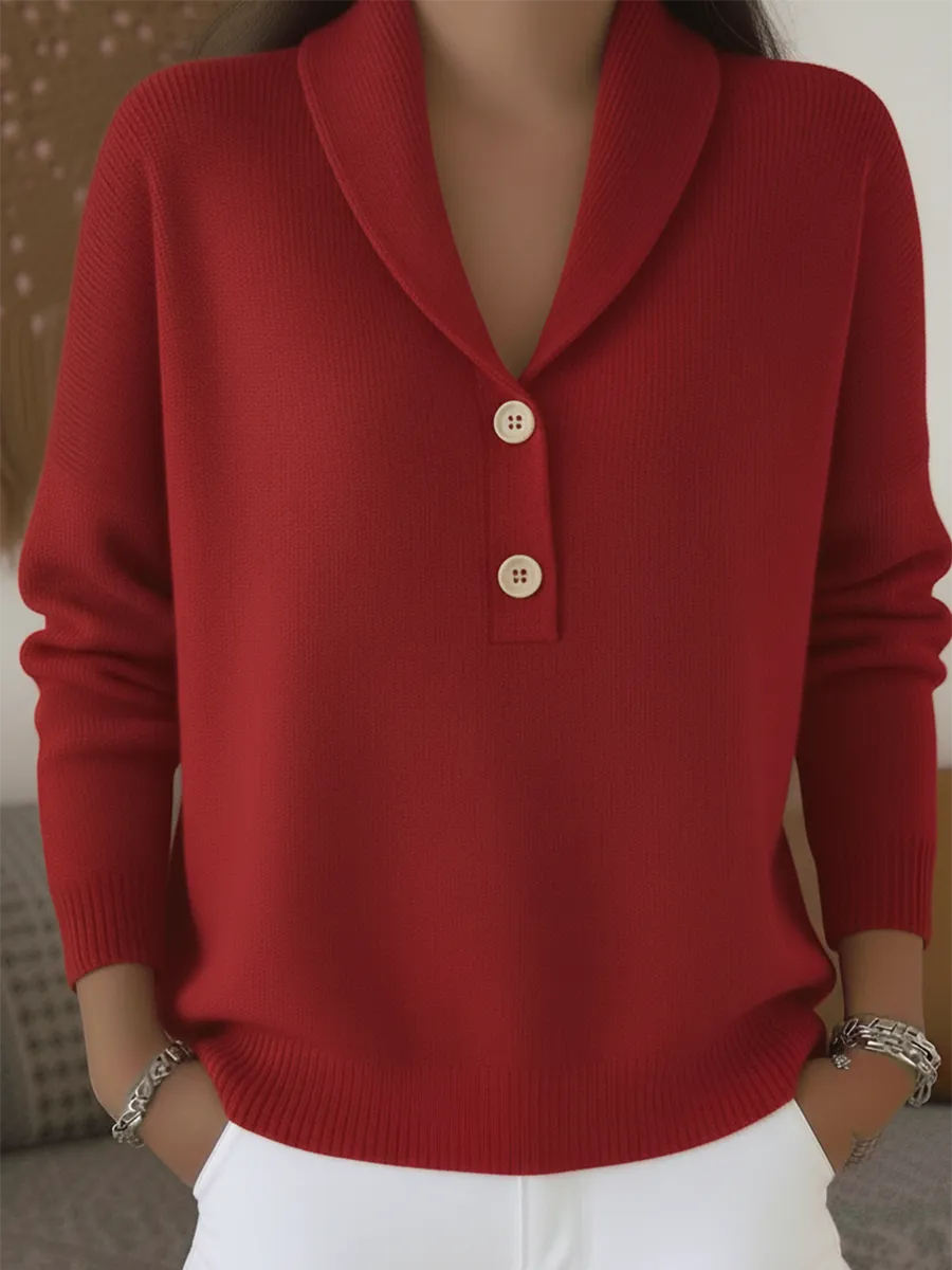 Lenora | Collar Button Sweater