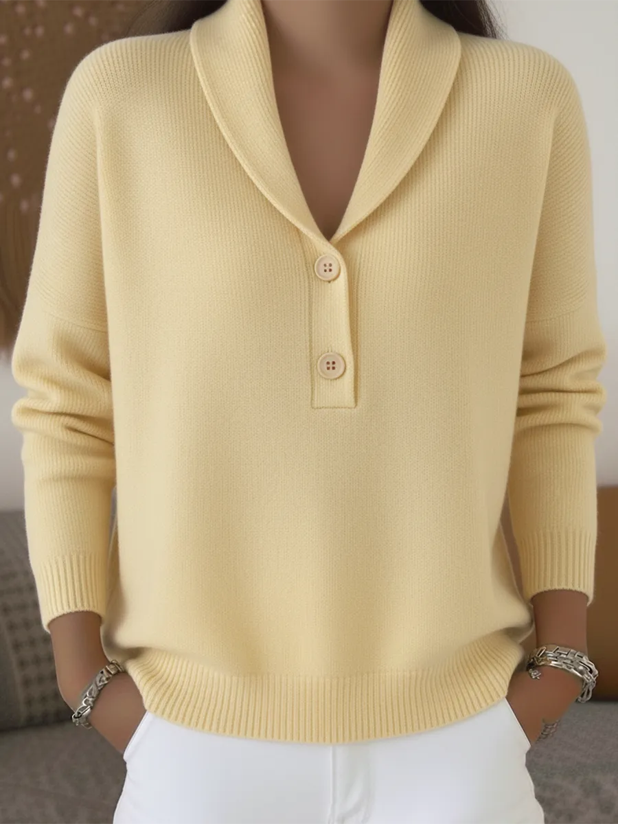 Lenora | Collar Button Sweater