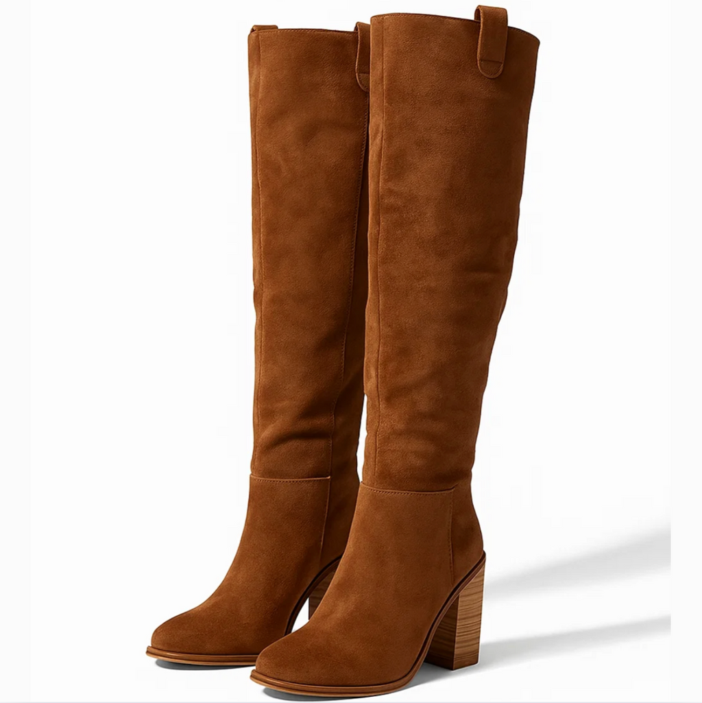 Suede Block Heel Boots