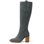 Suede Block Heel Boots