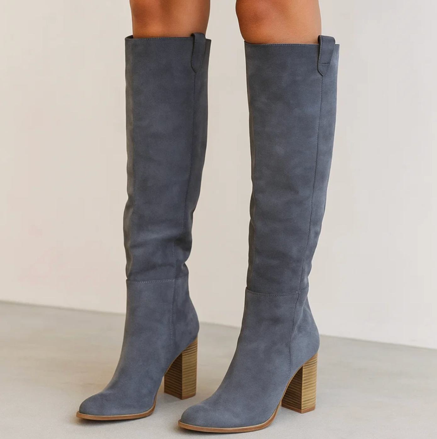 Suede Block Heel Boots