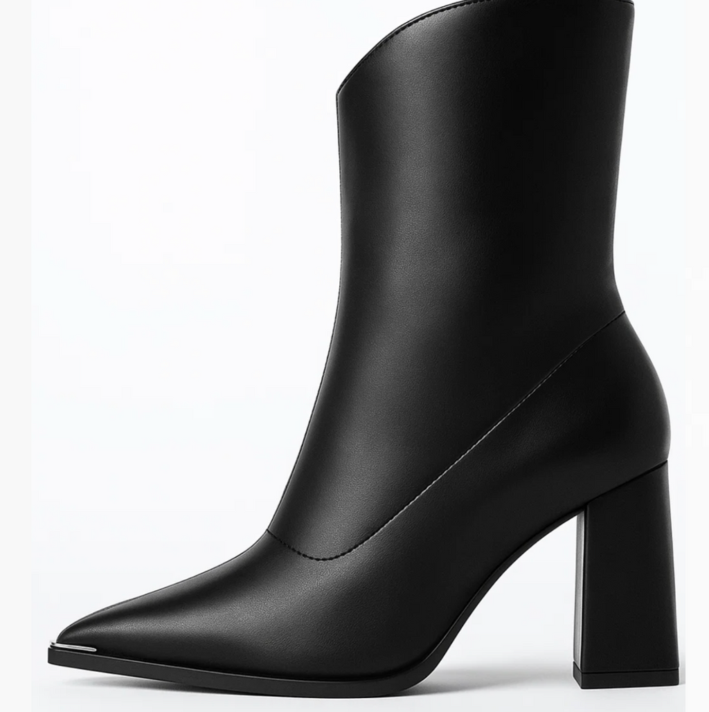 Pointed Leather Boots